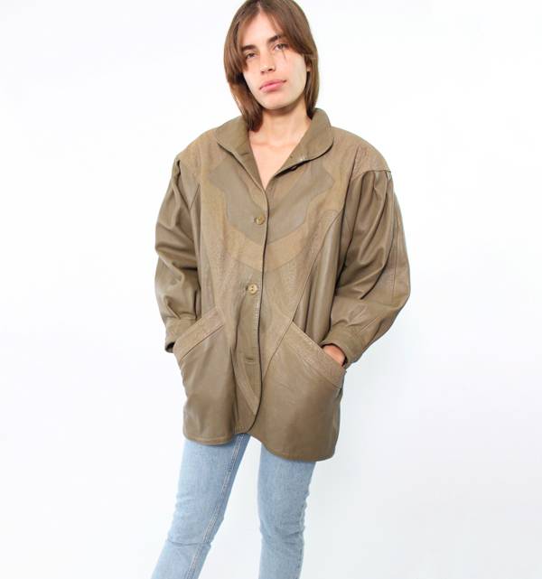 Manteau cuir vintage Taille XL